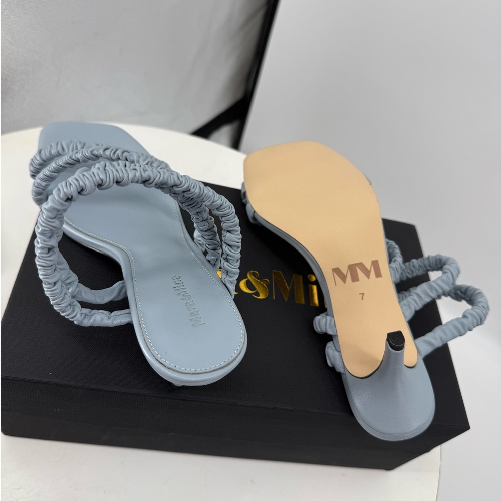 Mara & Mine Theresa Heeled Sandals – Blue | Size 7  New with Box 60155-9 Luxury - Picture 2 of 12